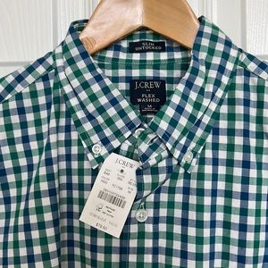 Slim Untucked gingham flex casual shirt- J. Crew Factory